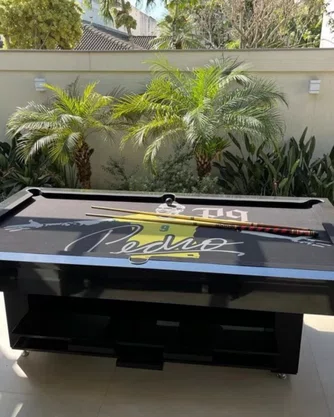 Mesa de Bilhar e Sinuca Preto Lacca - Dubai Super Luxo