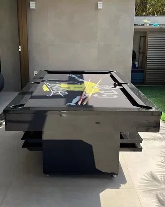 Mesa de Bilhar e Sinuca Preto Lacca - Dubai Super Luxo