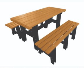 MESA COLONIAL MADEIRA PLÁSTICA 2M - 8 LUGARES