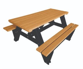 MESA PICNIC II MADEIRA PLÁSTICA 1,50M - 6 LUGARES