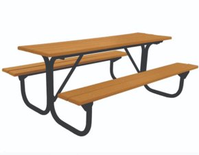 MESA PICNIC MADEIRA PLÁSTICA 1,50M - POLICOG