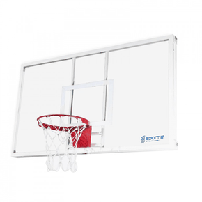 TABELA DE BASQUETE ACRÍLICO 10mm DE 1,80X1,20 C/ ARO FLEXÍVEL E REDE (PAR)