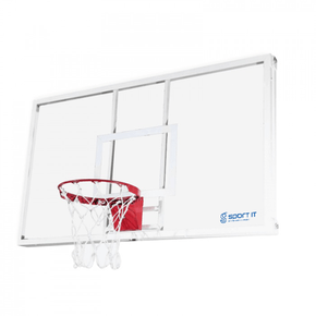 Tabela de Basquete - Vidro Temperado 1,80x1,05 c/ Aro Flexível e Rede (PAR)